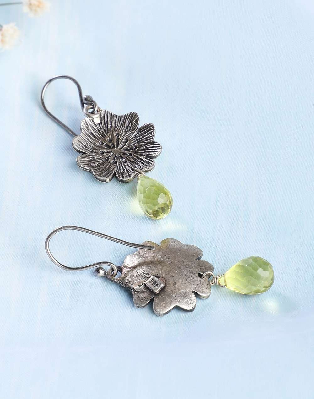 Silver Ethnic Dangler Earrings