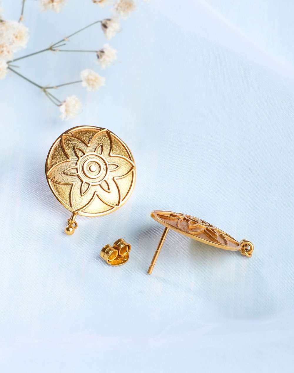Silver Gold Plated Stud Earrings