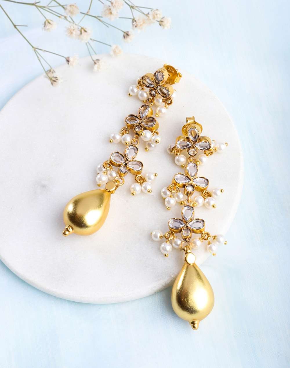 Silver Gold Plated Dangler Earrings
