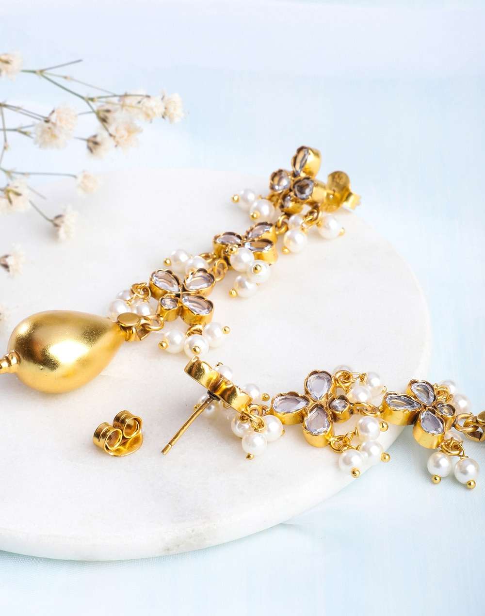Silver Gold Plated Dangler Earrings