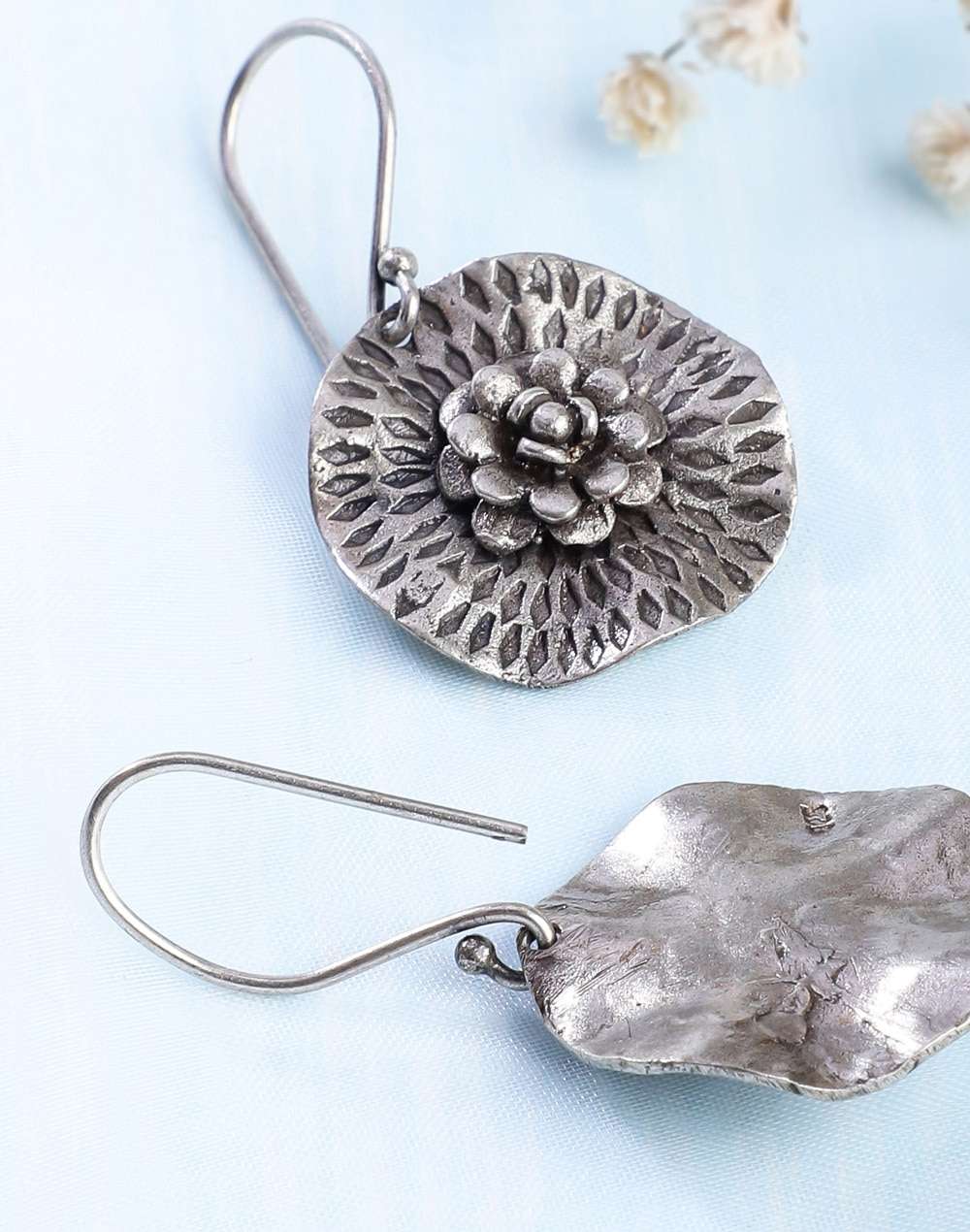 Silver Ethnic Dangler Earrings
