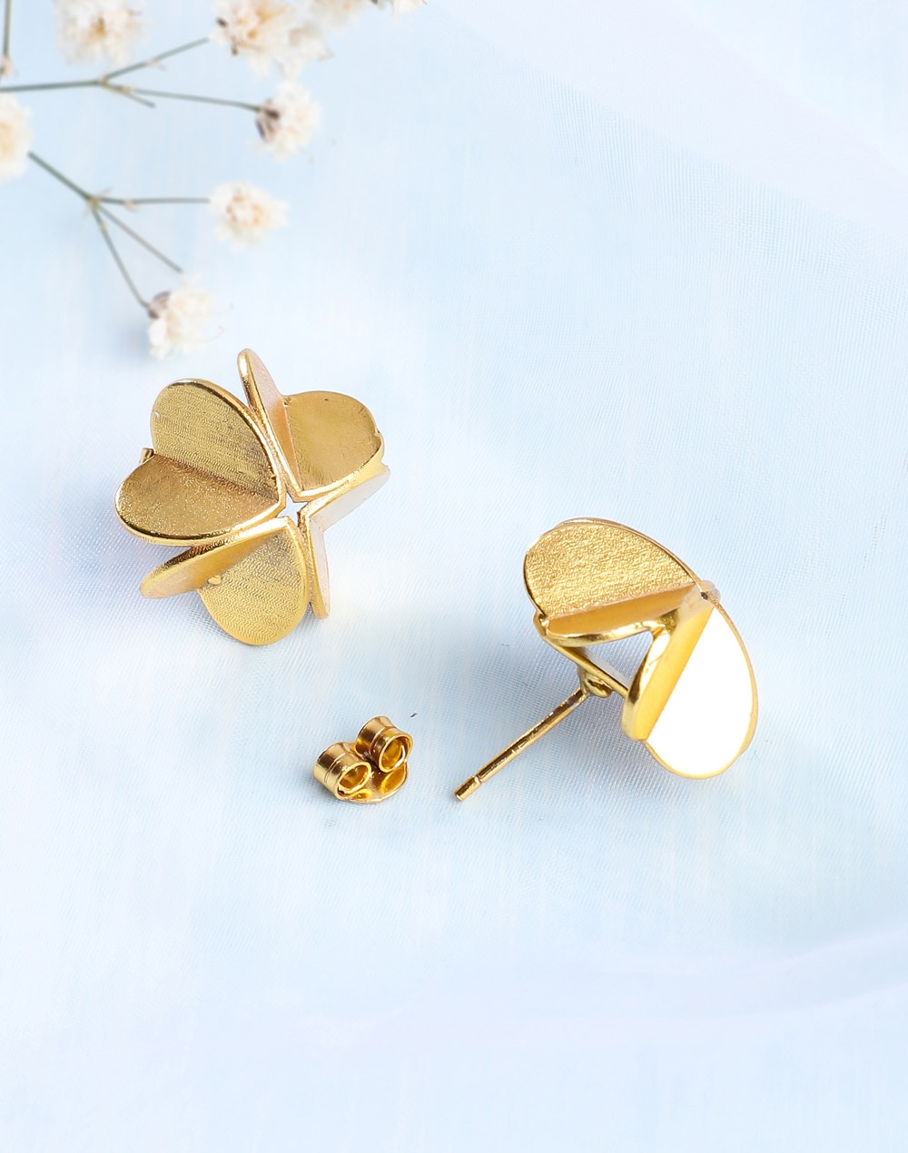 Silver Gold Plated Stud Earrings