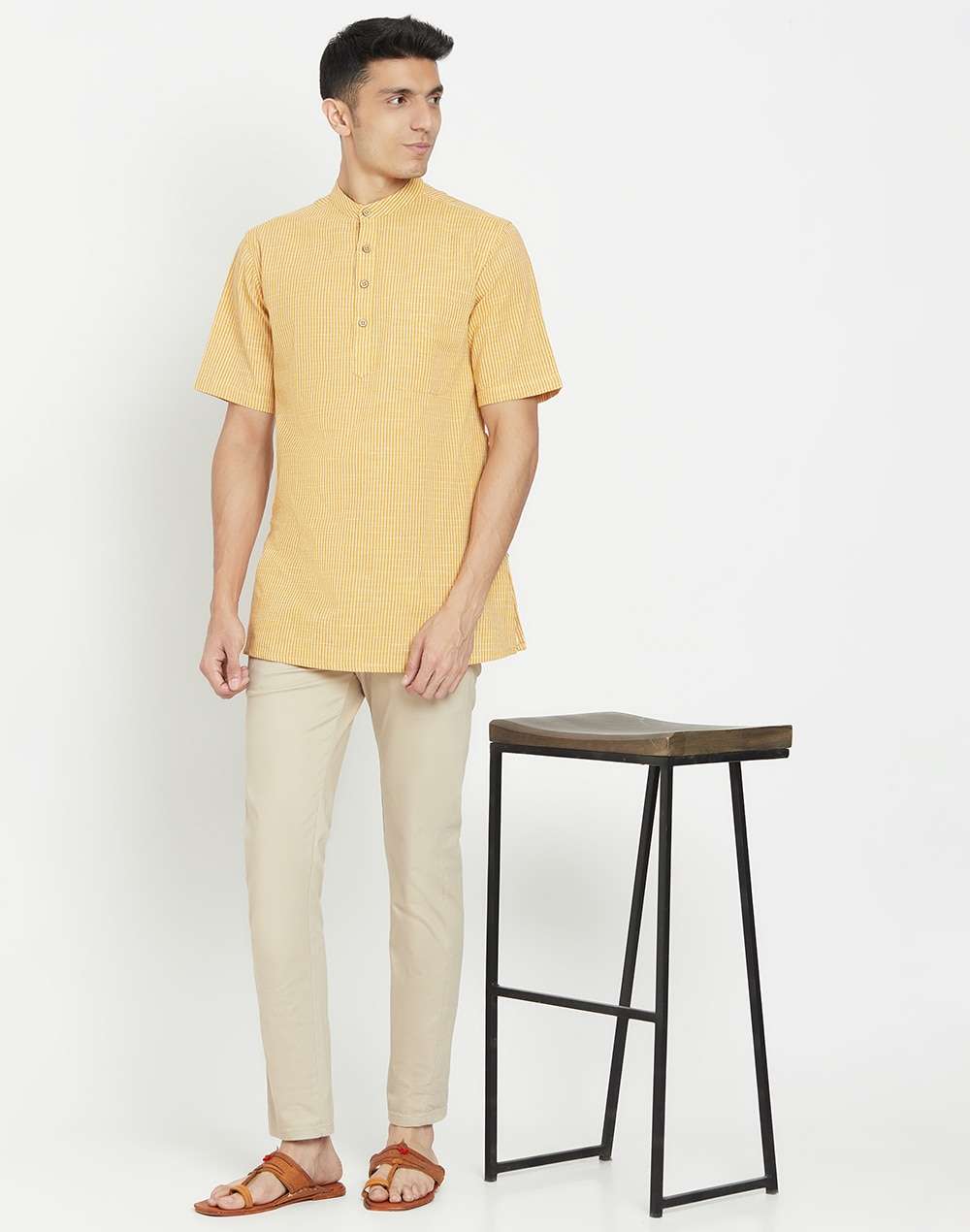 Cotton Striped Short Kurta
