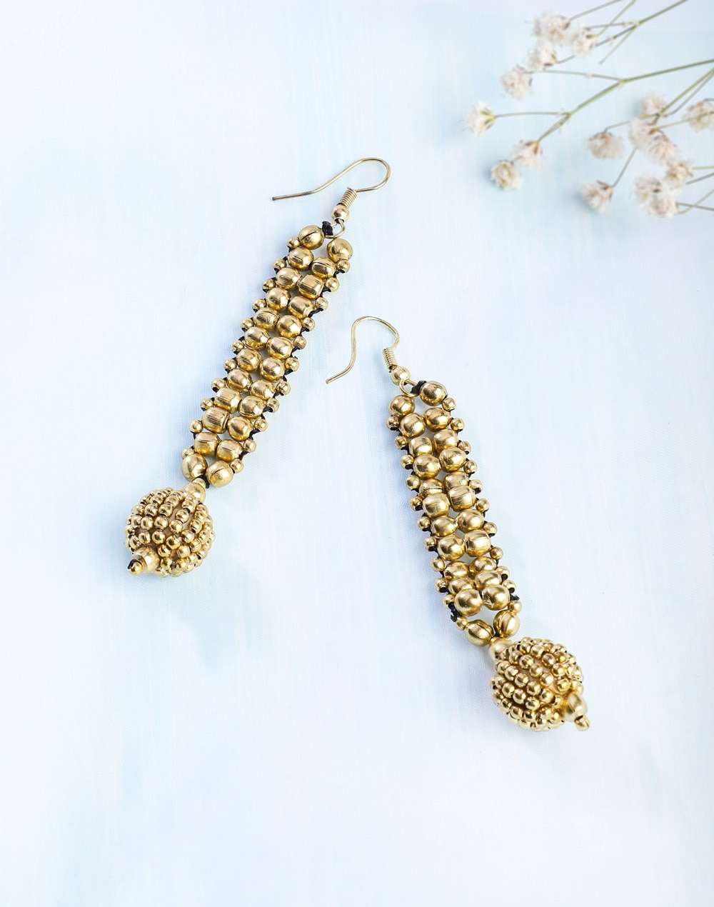 Metal Golden Dangler Earrings