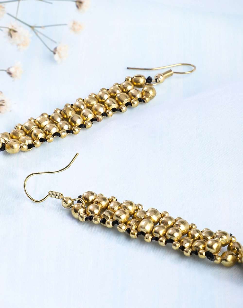 Metal Golden Dangler Earrings