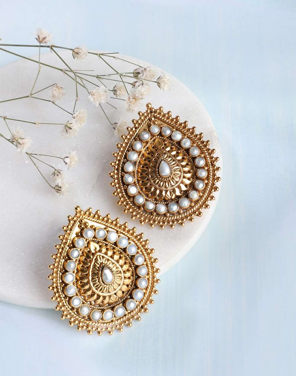 Silver Gold Plated Stud Earrings