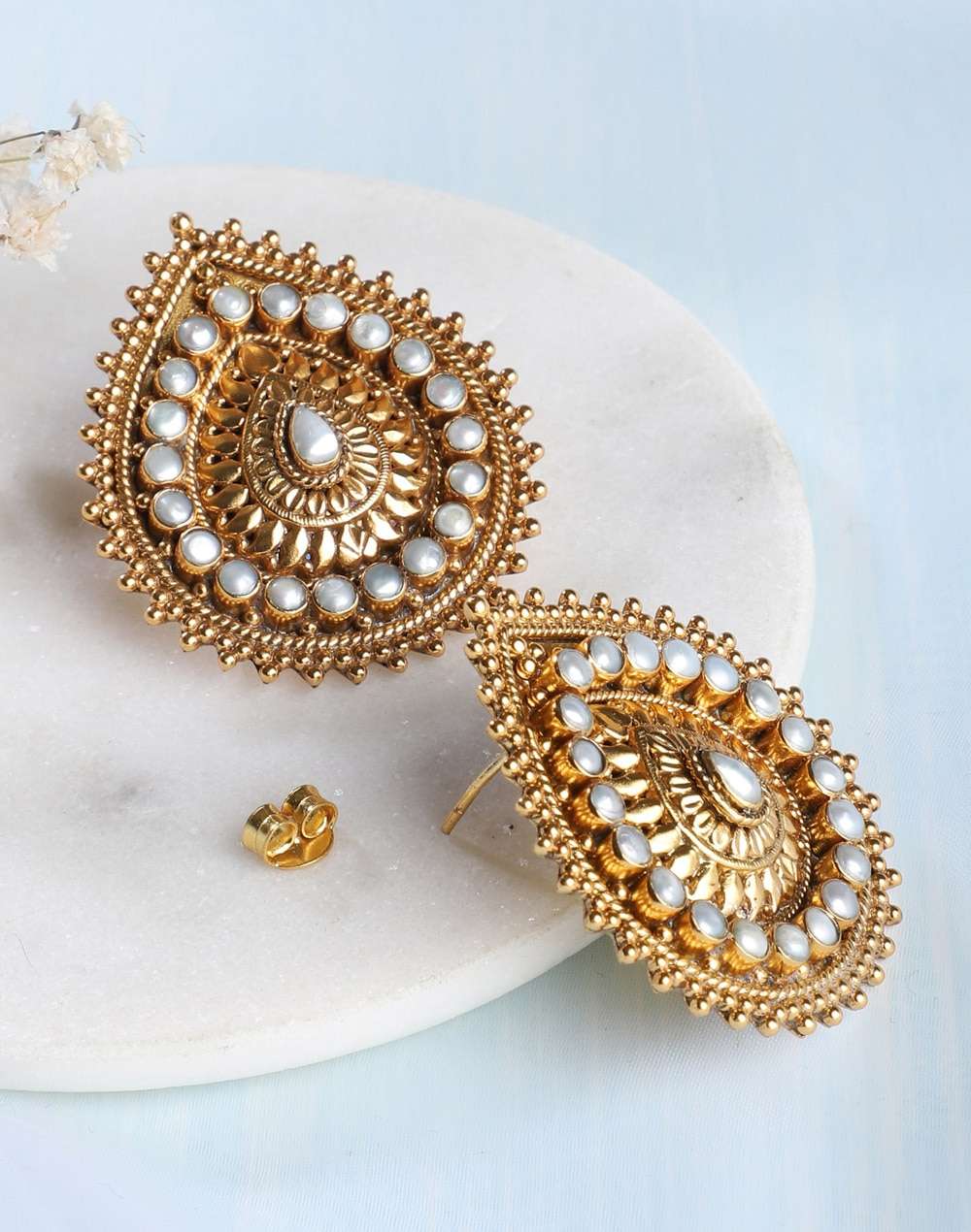 Silver Gold Plated Stud Earrings