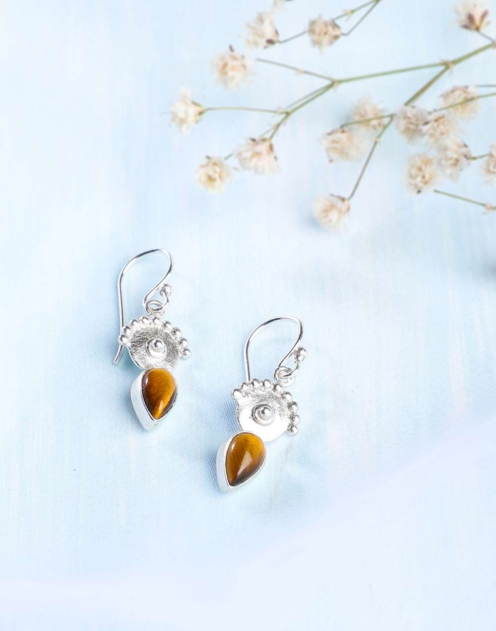 Silver Ethnic Dangler Earrings