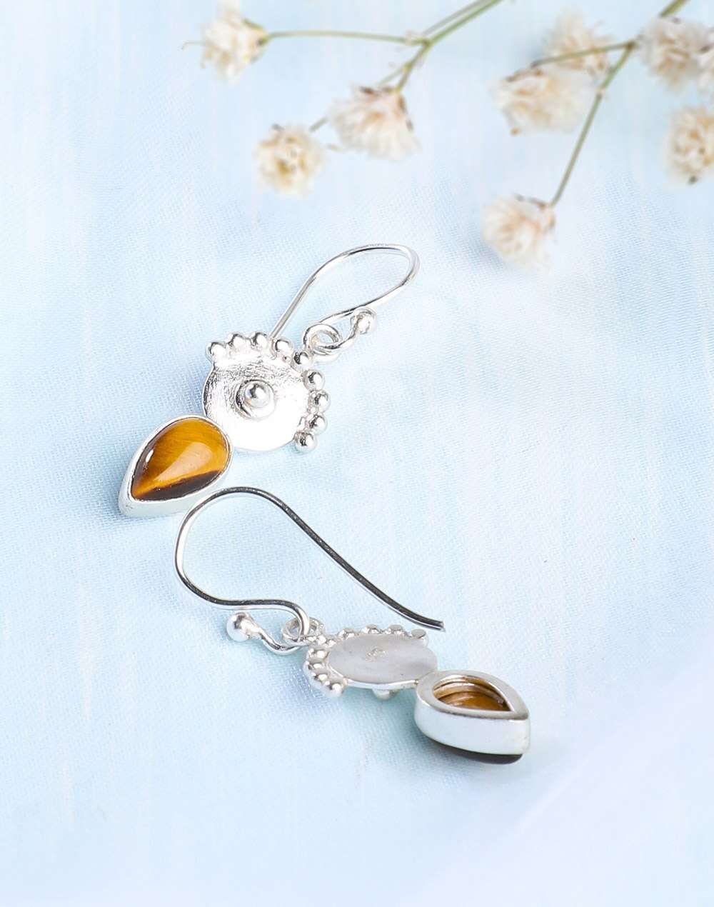 Silver Ethnic Dangler Earrings