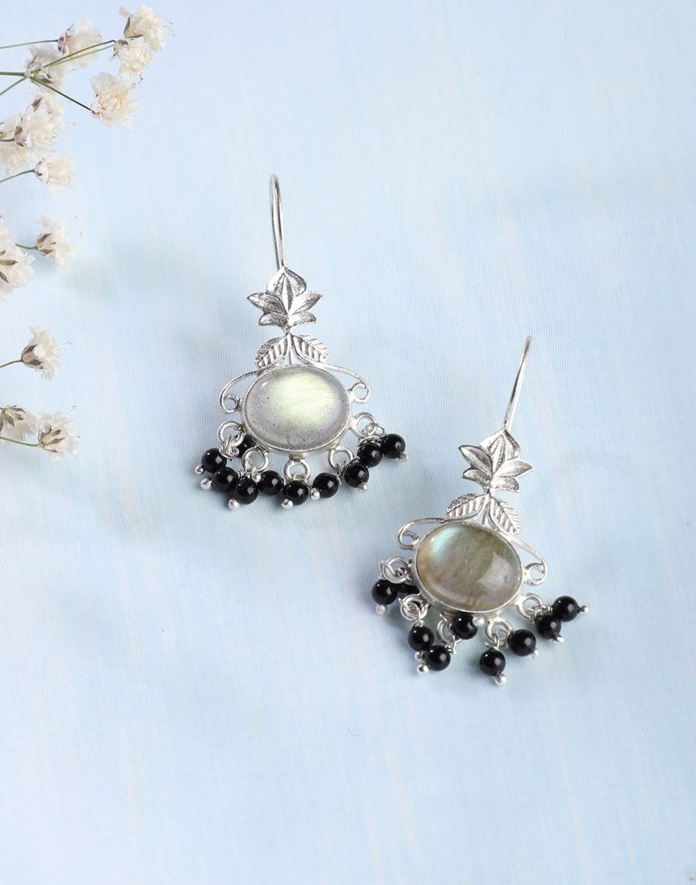 Silver Ethnic Dangler Earrings