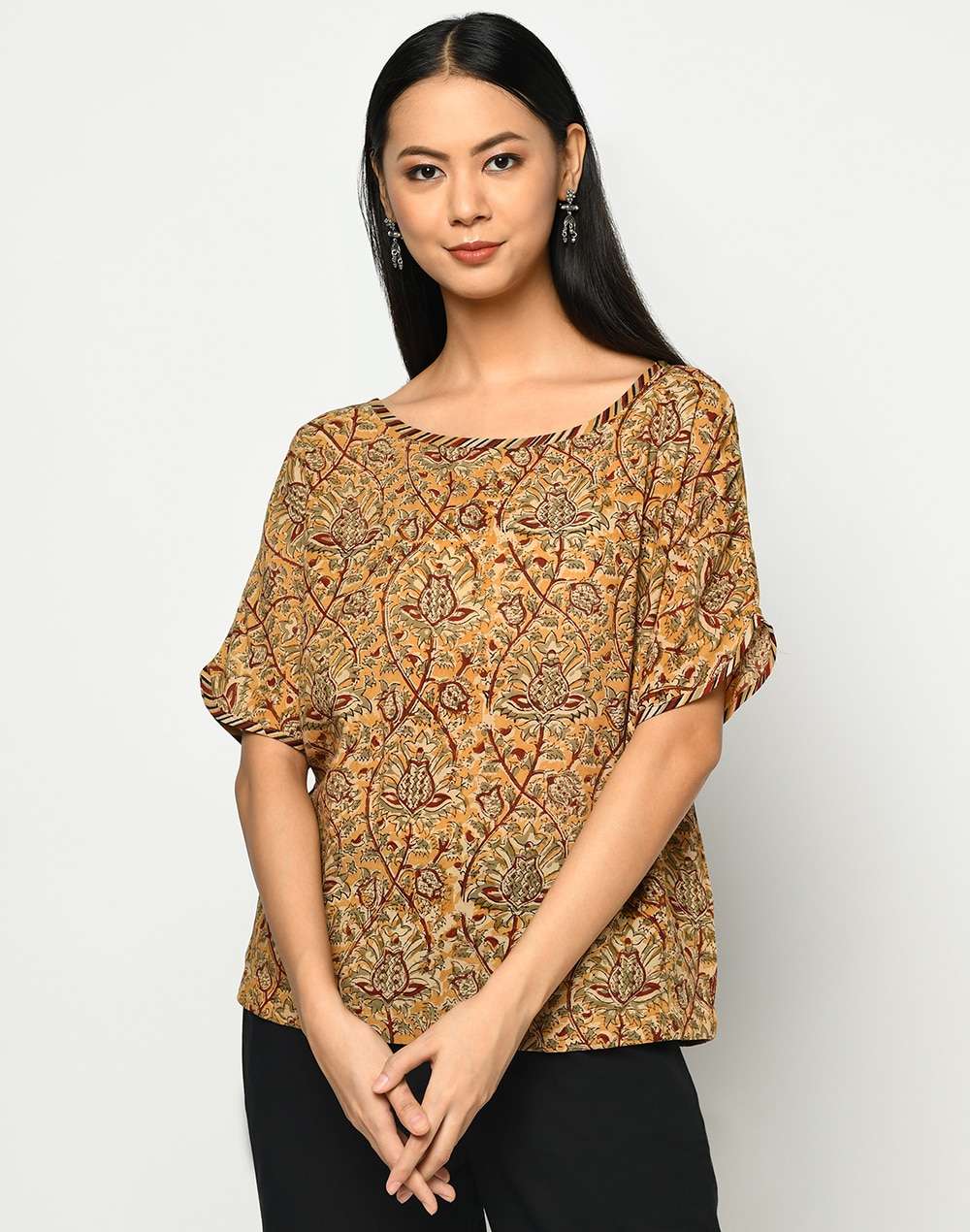 Modal Kalamkari Kimono Sleeves Top