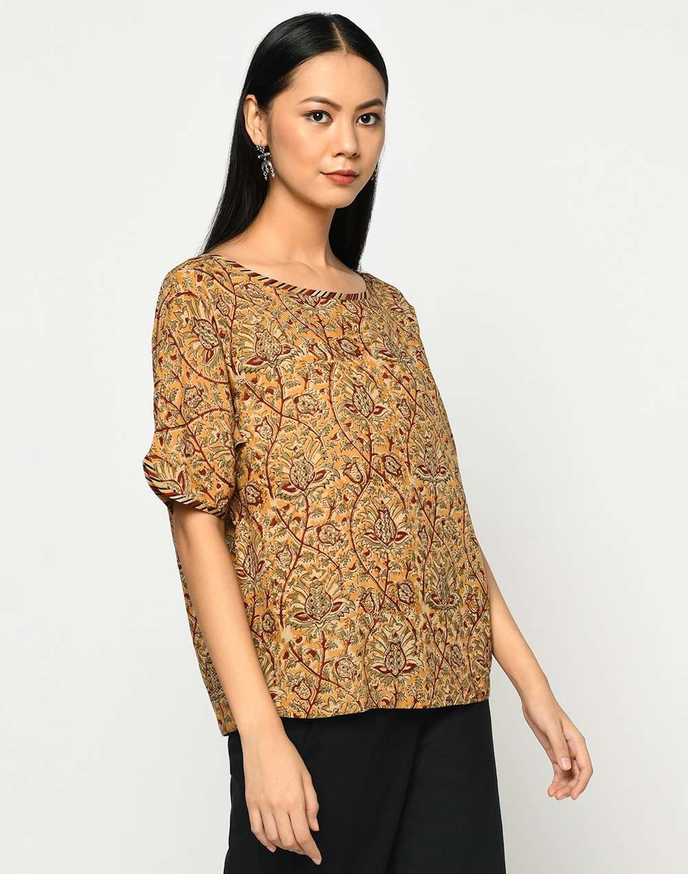 Modal Kalamkari Kimono Sleeves Top
