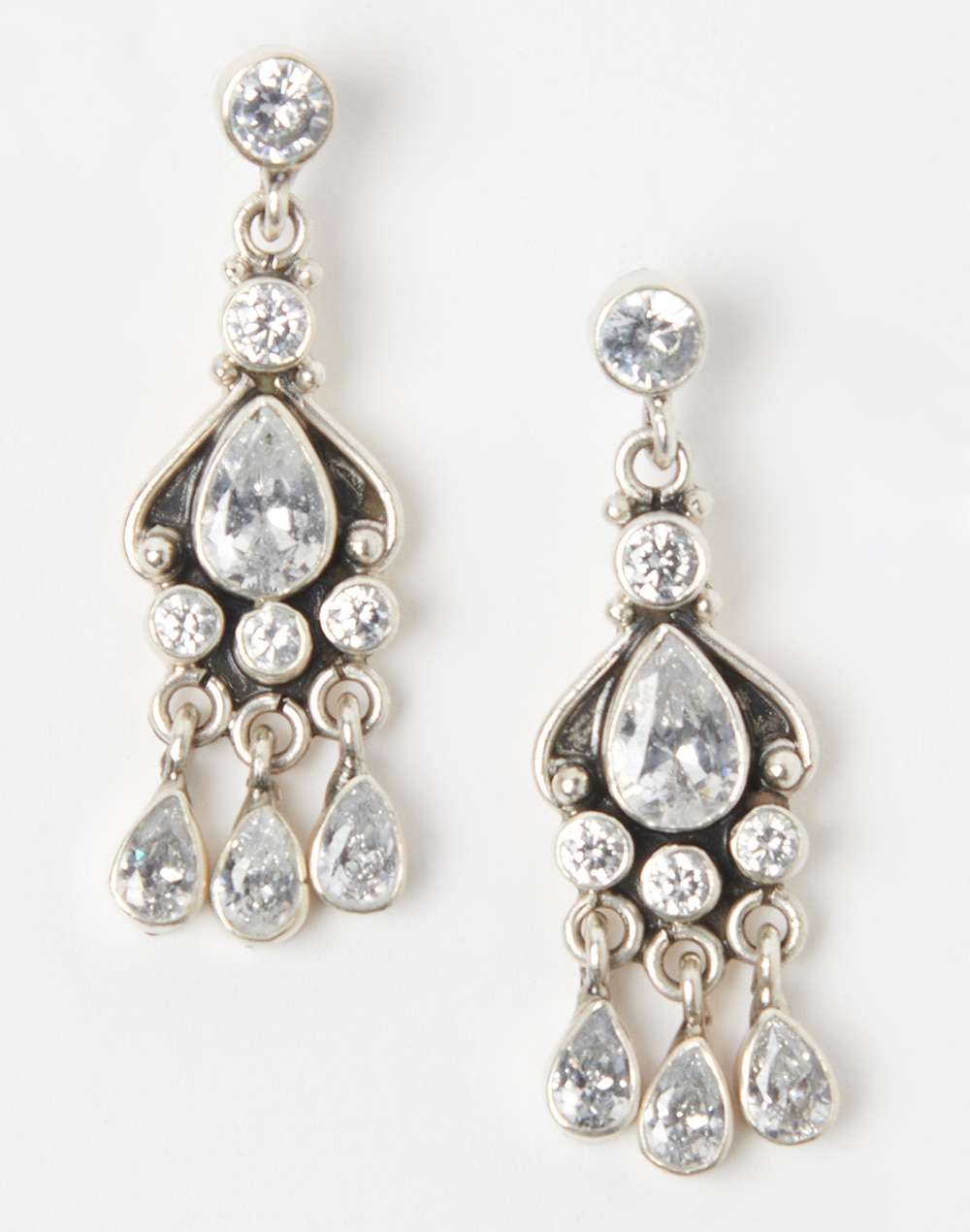 Silver Ethnic Dangler Earrings