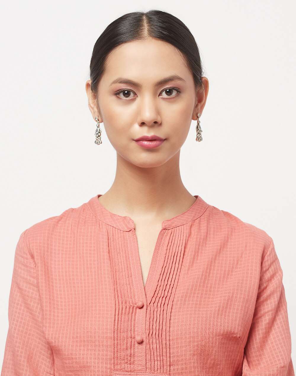 Silver Ethnic Dangler Earrings