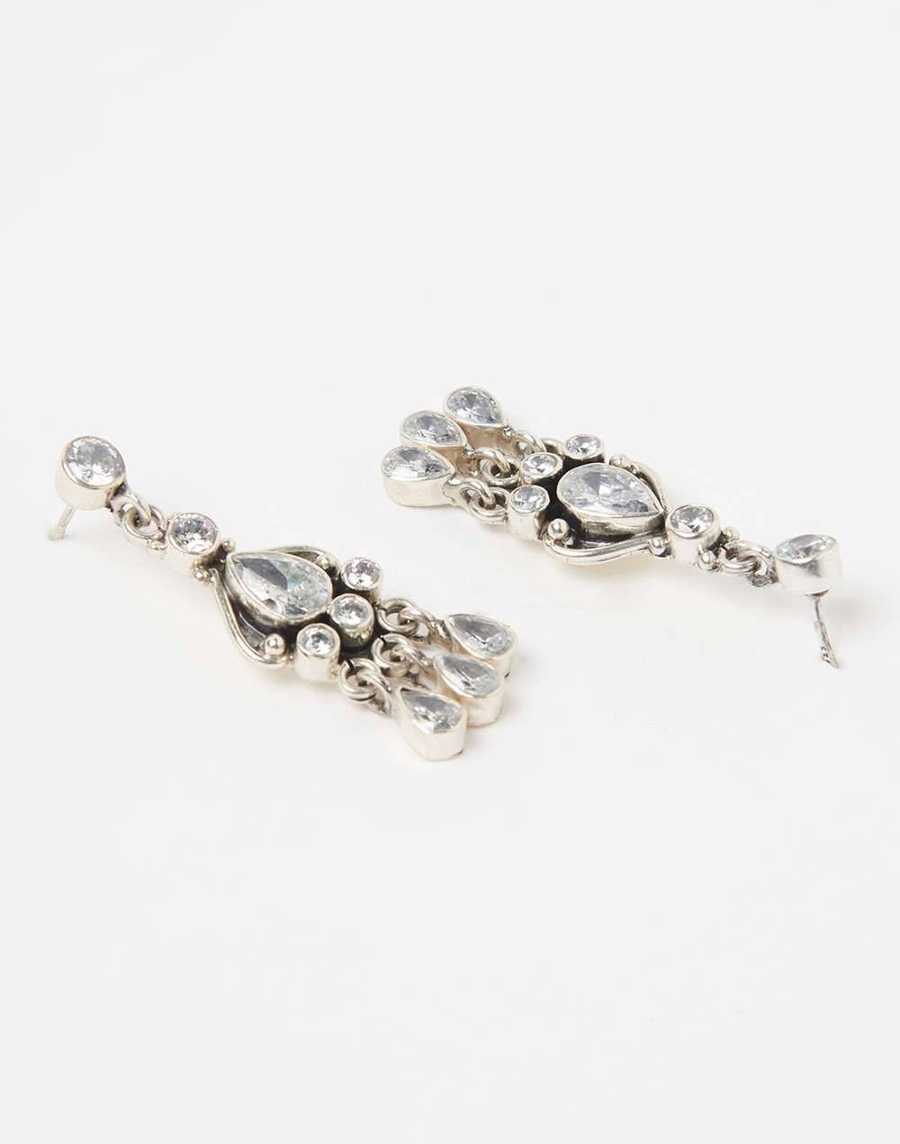 Silver Ethnic Dangler Earrings