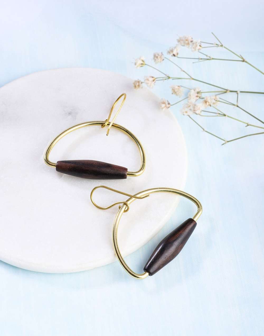 Metal Golden Dangler Earrings