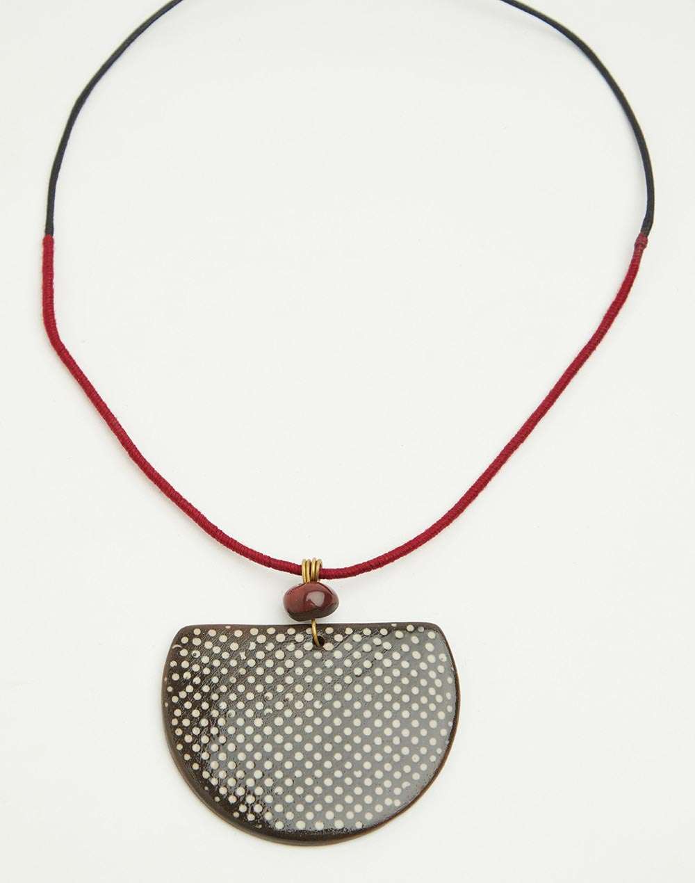 Ceramic Brown Matinee Necklace