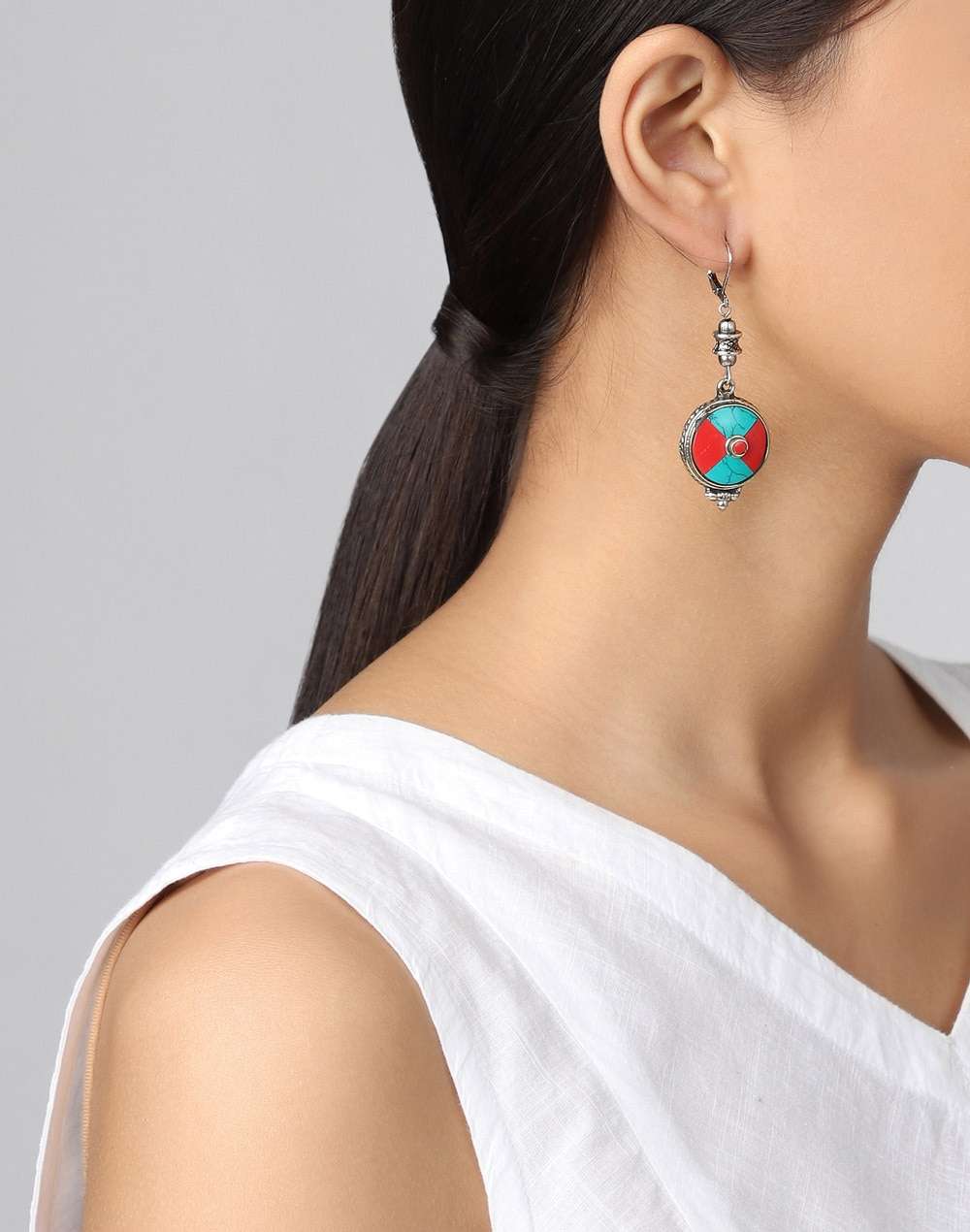 Metal Ethnic Dangler Earring