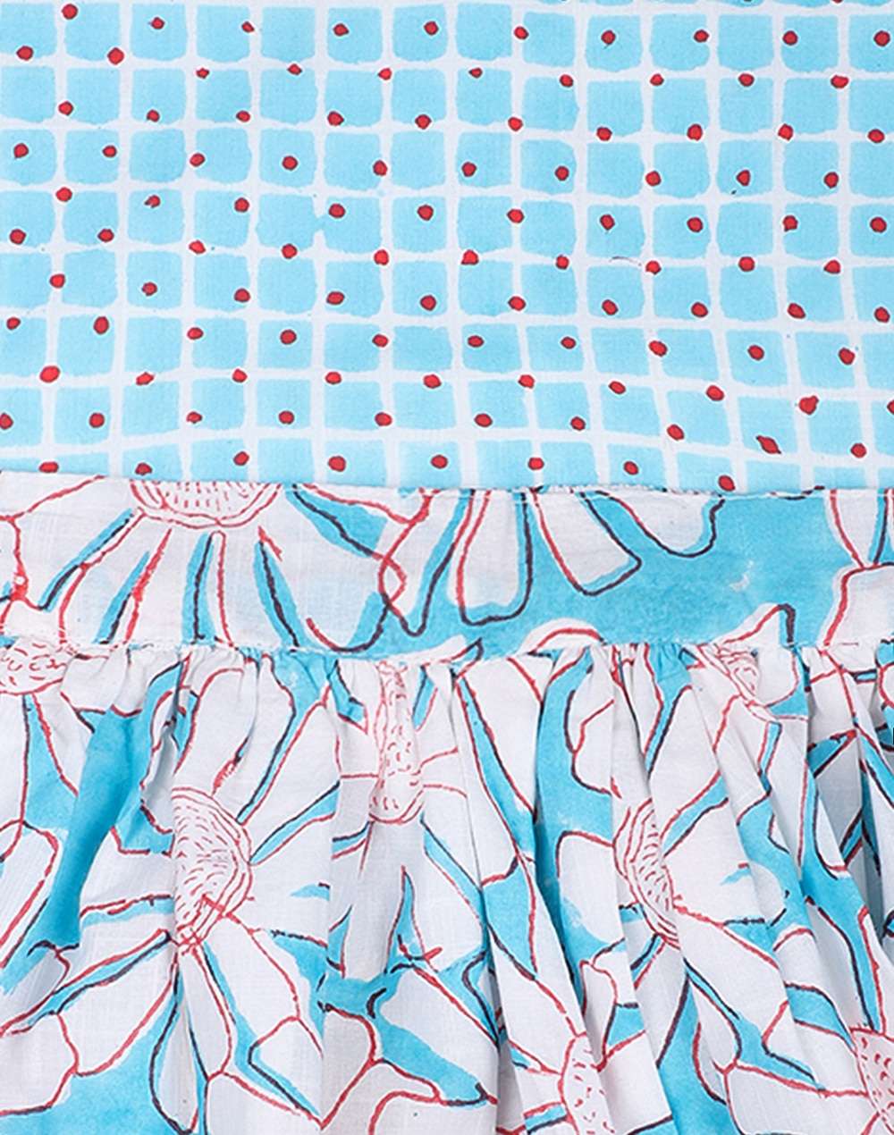 Cotton Slub Block Printed Skirt Set