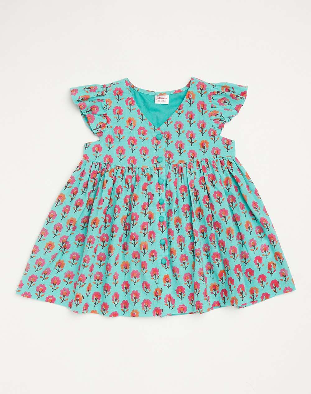 Cotton Slub Block Printed Dress