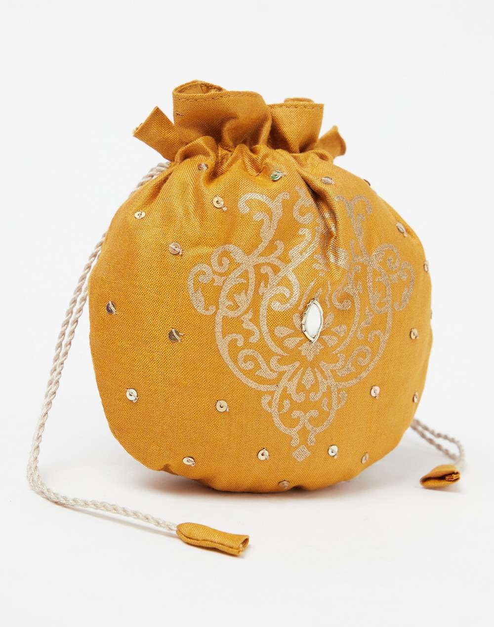 Silk Khari Printed Potli Bag