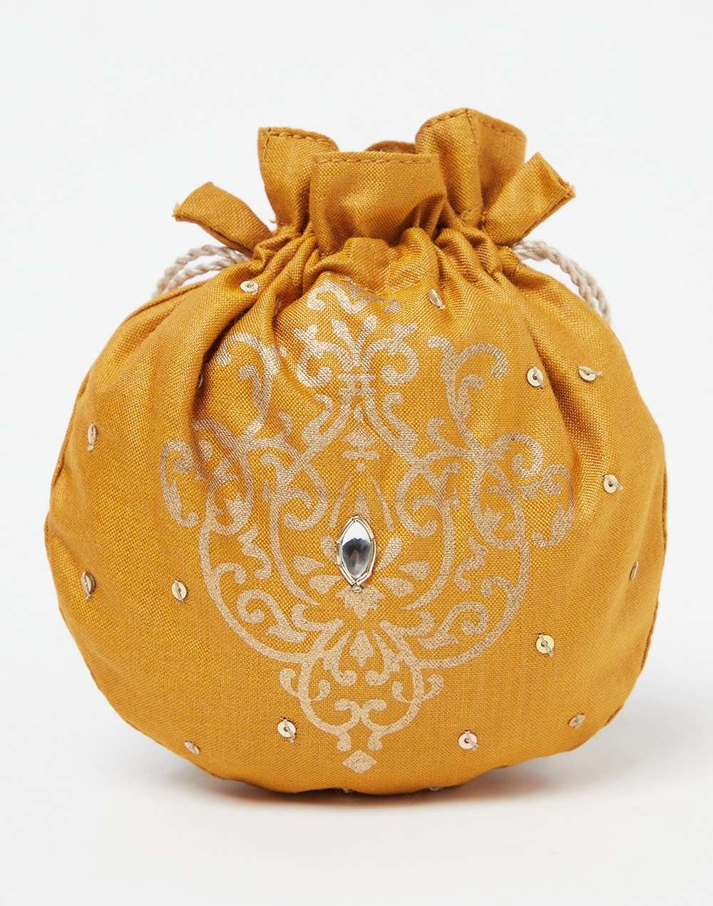 Silk Khari Printed Potli Bag