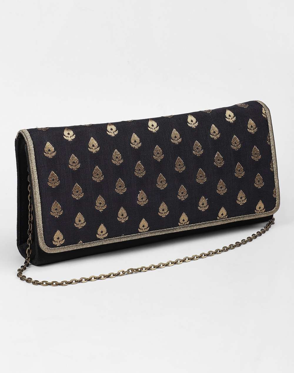 Brocade Silk Flap Clutch Bag