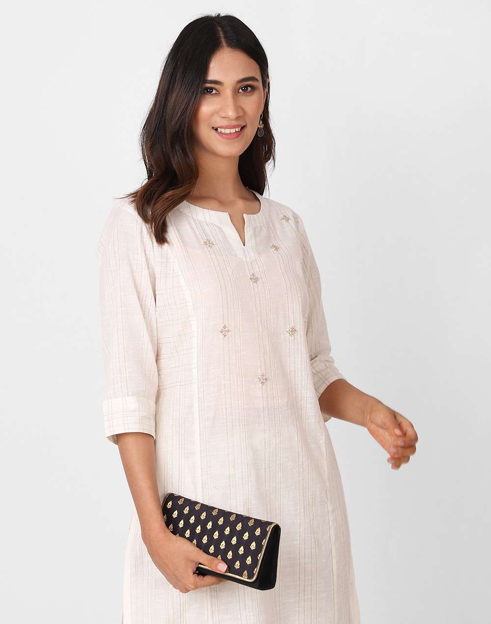 Brocade Silk Flap Clutch Bag