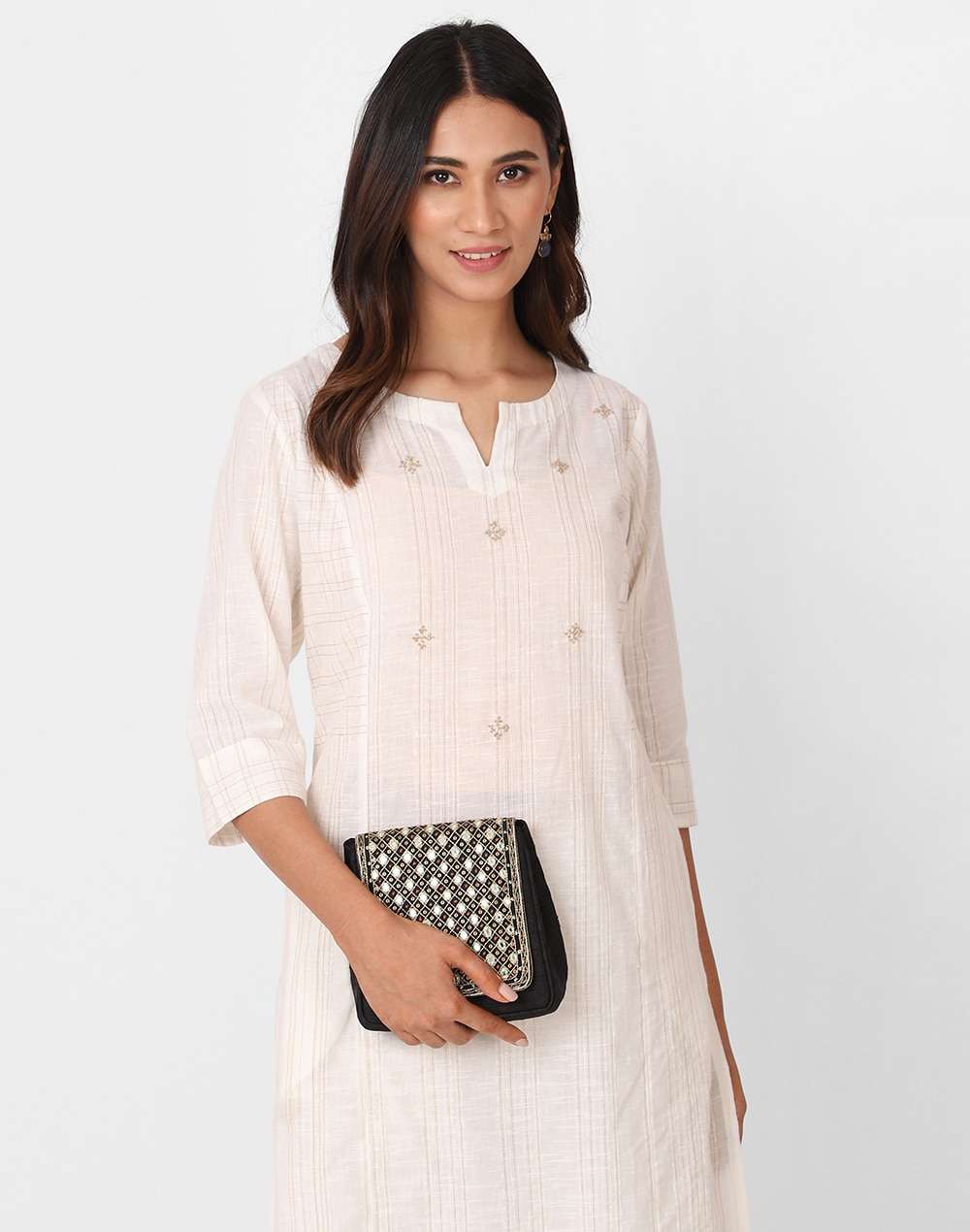 Silk Mirror Work Clutch Bag