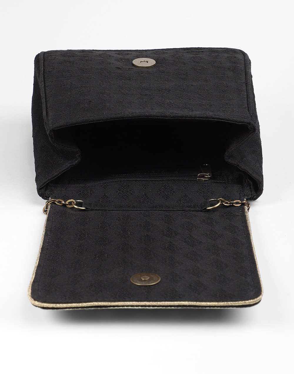 Silk Mirror Work Clutch Bag