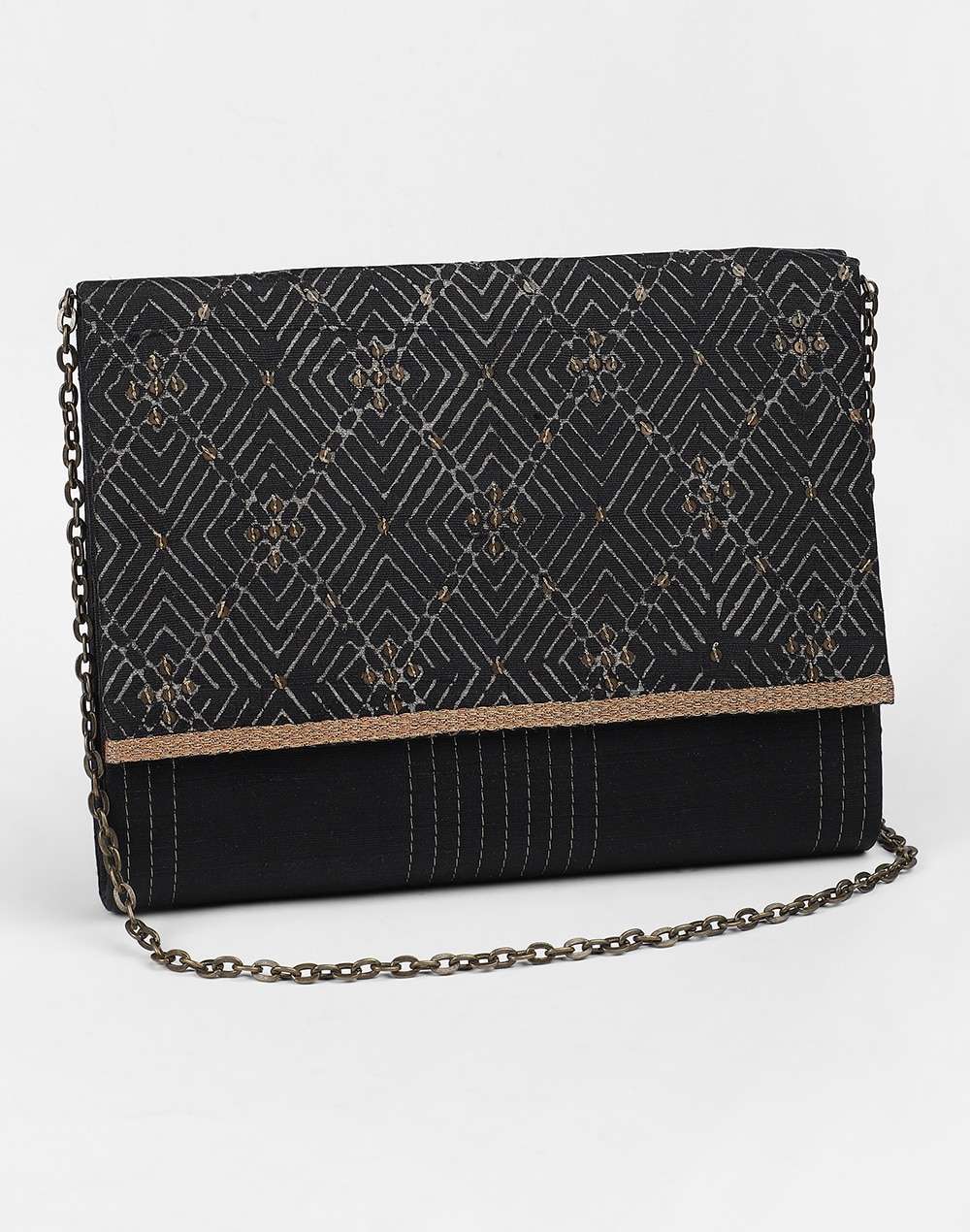 Silk Khari Print Clutch Bag
