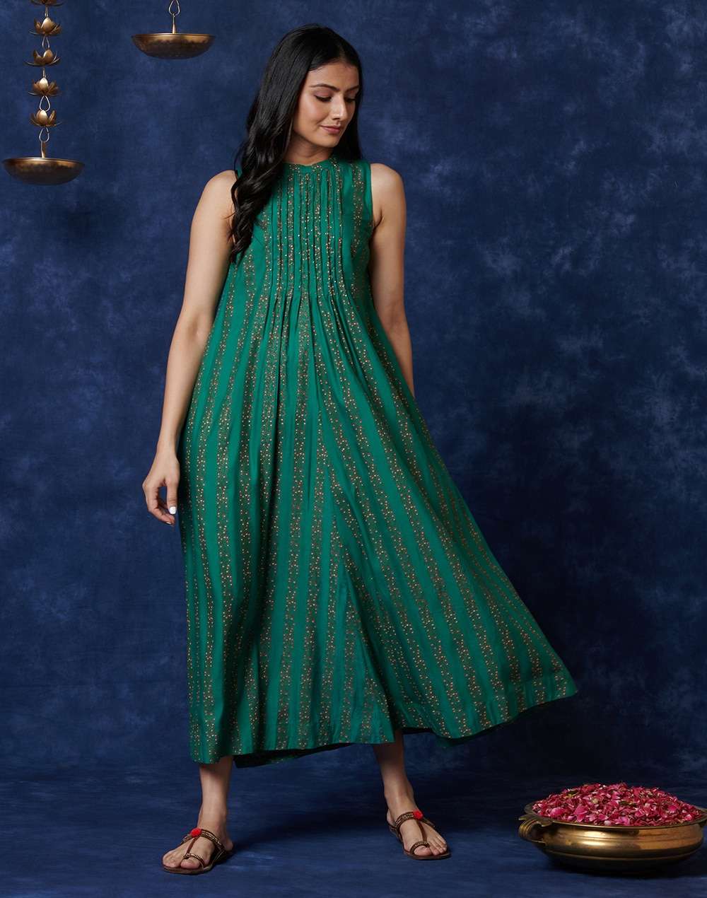 Ethnic Wear Fabindia Long Dresses Buy Modal Printed Long Dresses