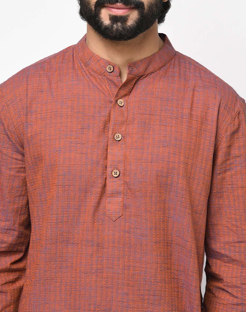 Cotton Nagari Dobby Weave Short Kurta