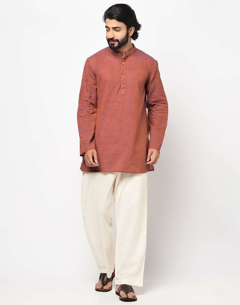 Cotton Nagari Dobby Weave Short Kurta