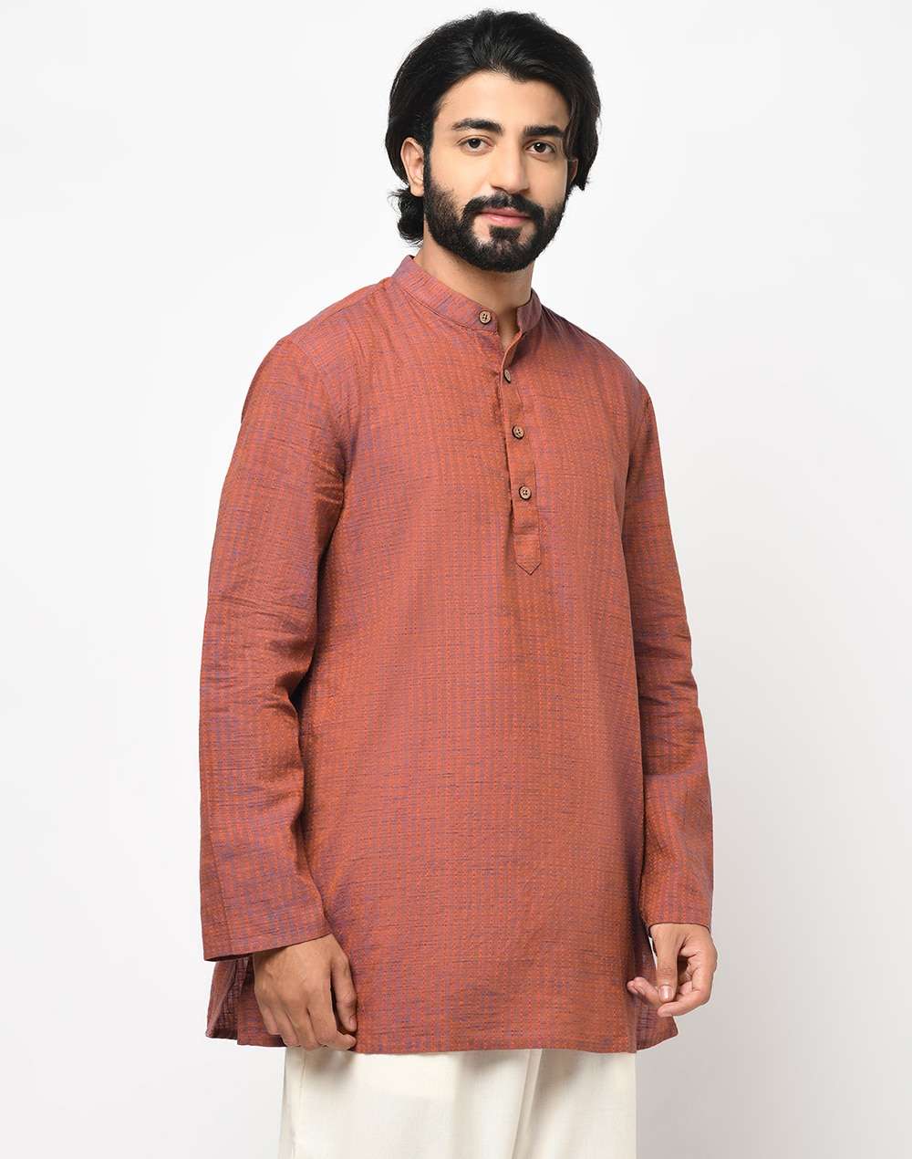 Cotton Nagari Dobby Weave Short Kurta