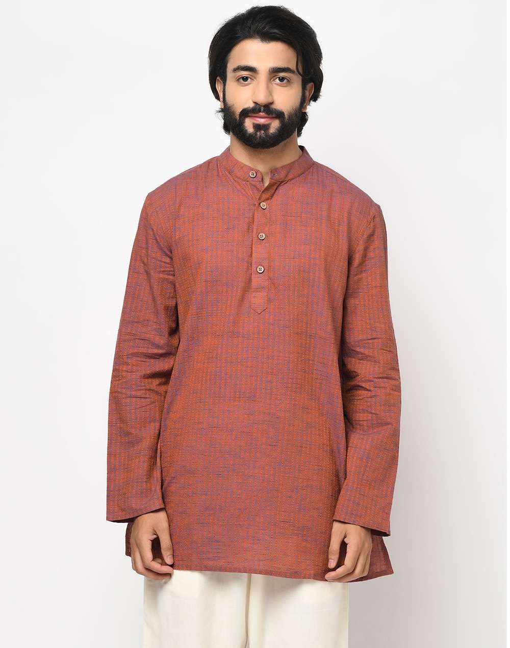 Cotton Nagari Dobby Weave Short Kurta
