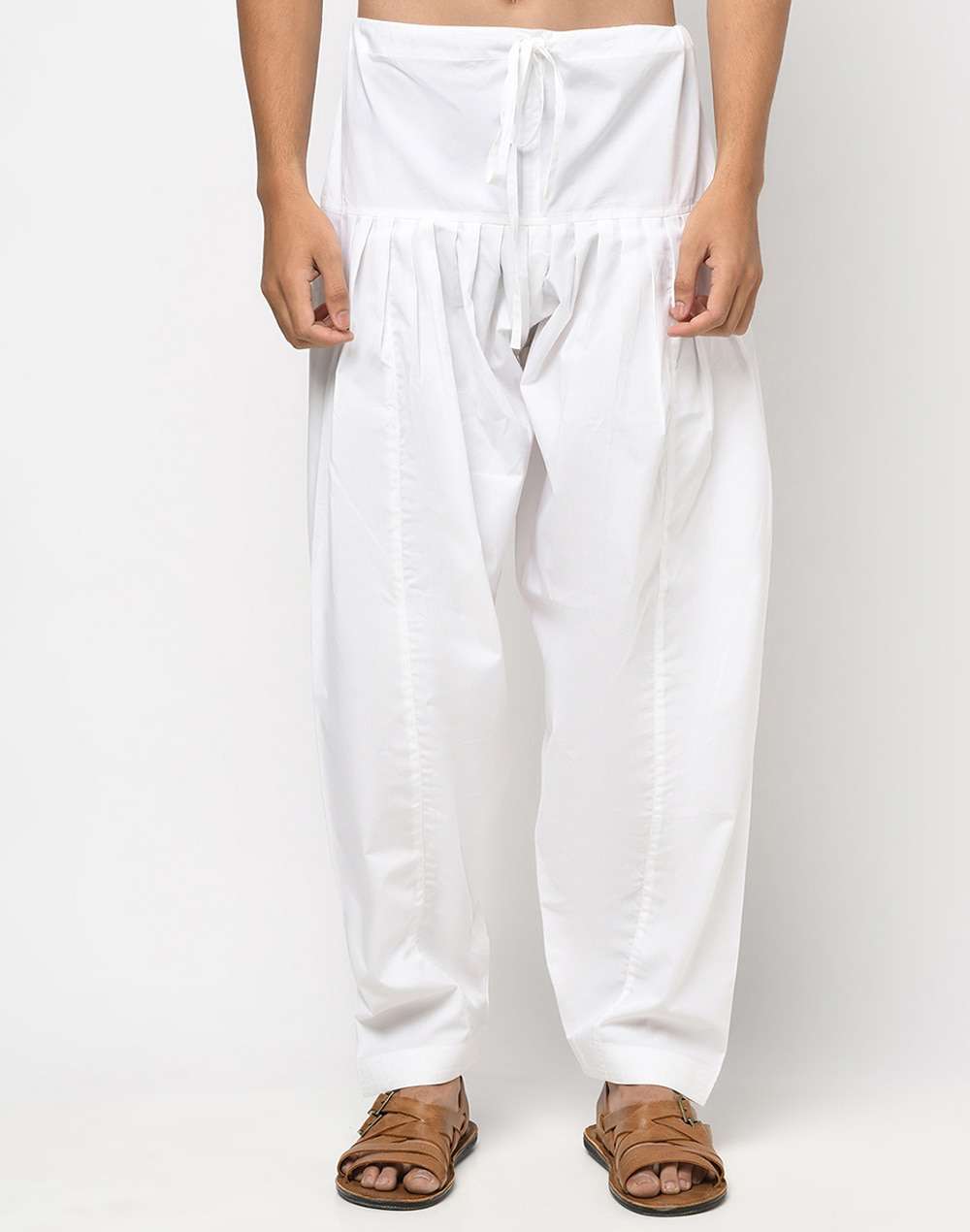 White Cotton Poplin Regular Salwar