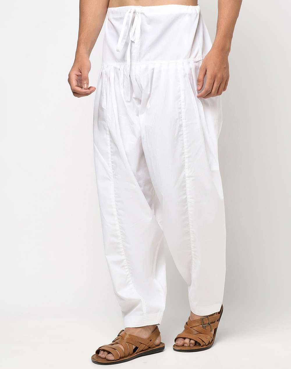 White Cotton Poplin Regular Salwar