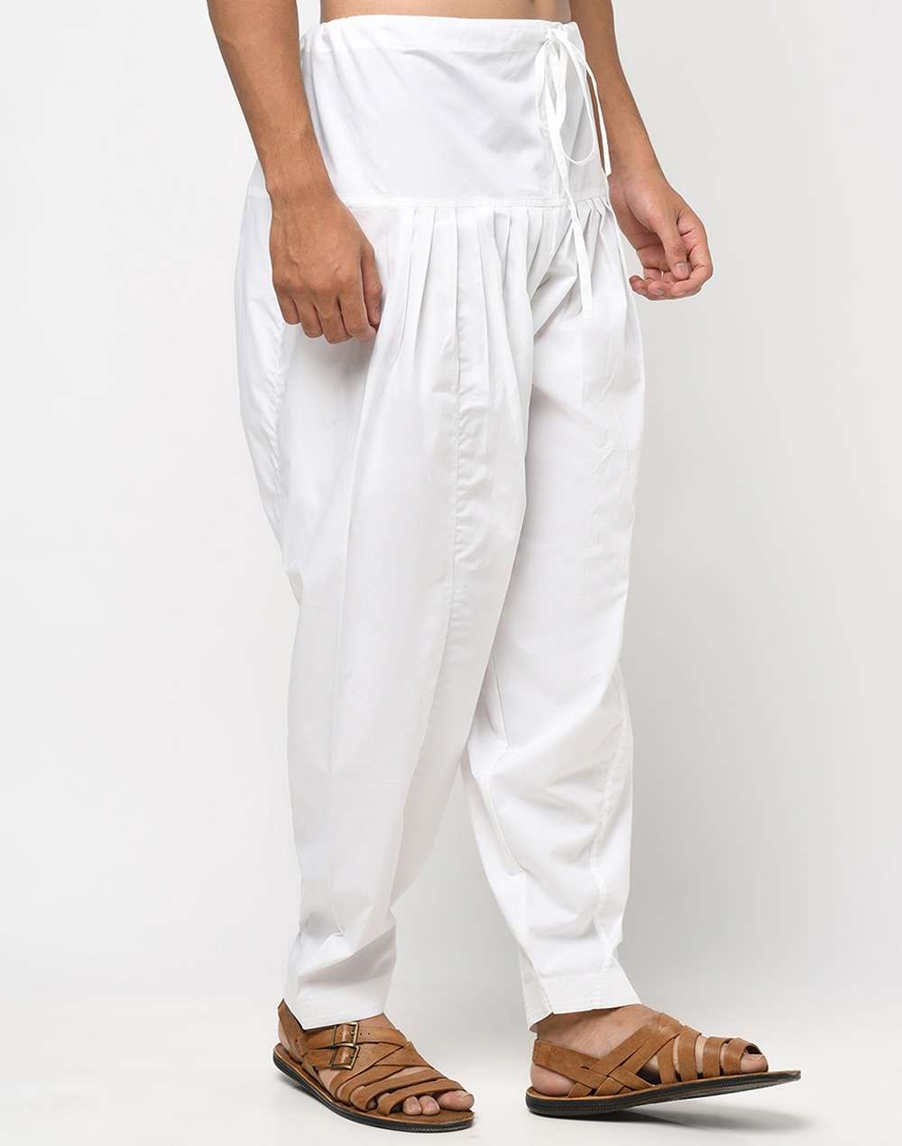 White Cotton Poplin Regular Salwar