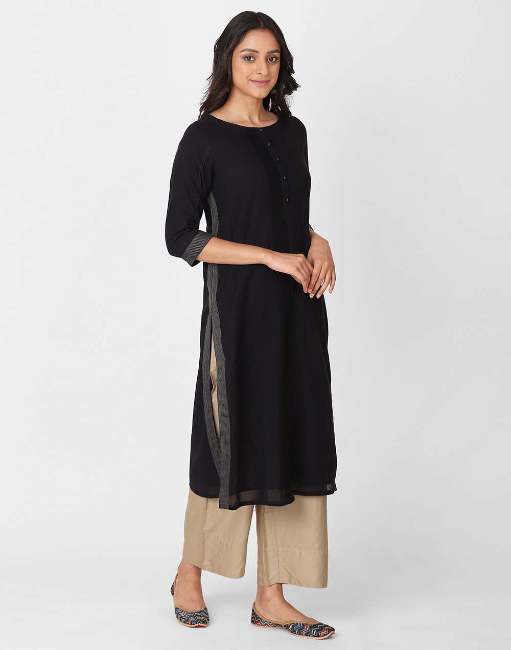 Cotton Pintuck Details Long Kurta
