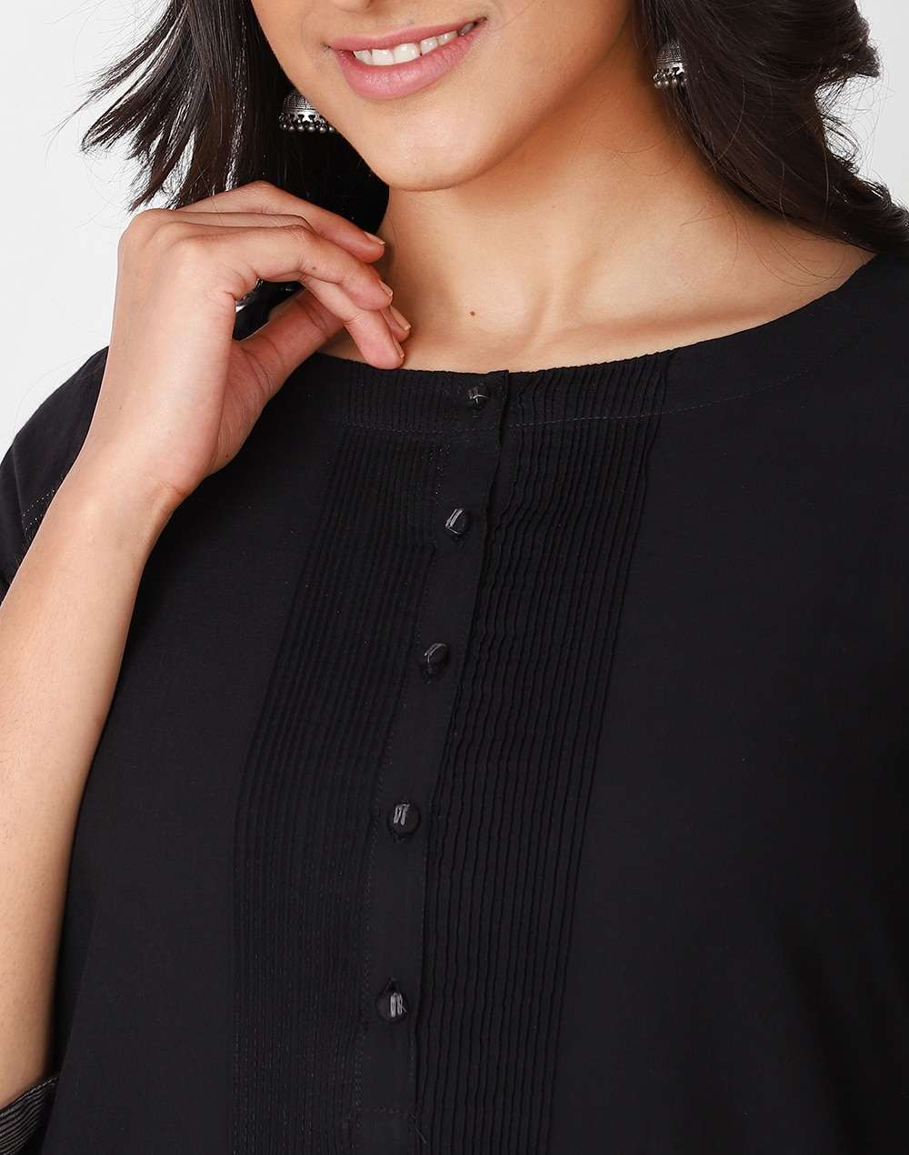 Cotton Pintuck Details Long Kurta