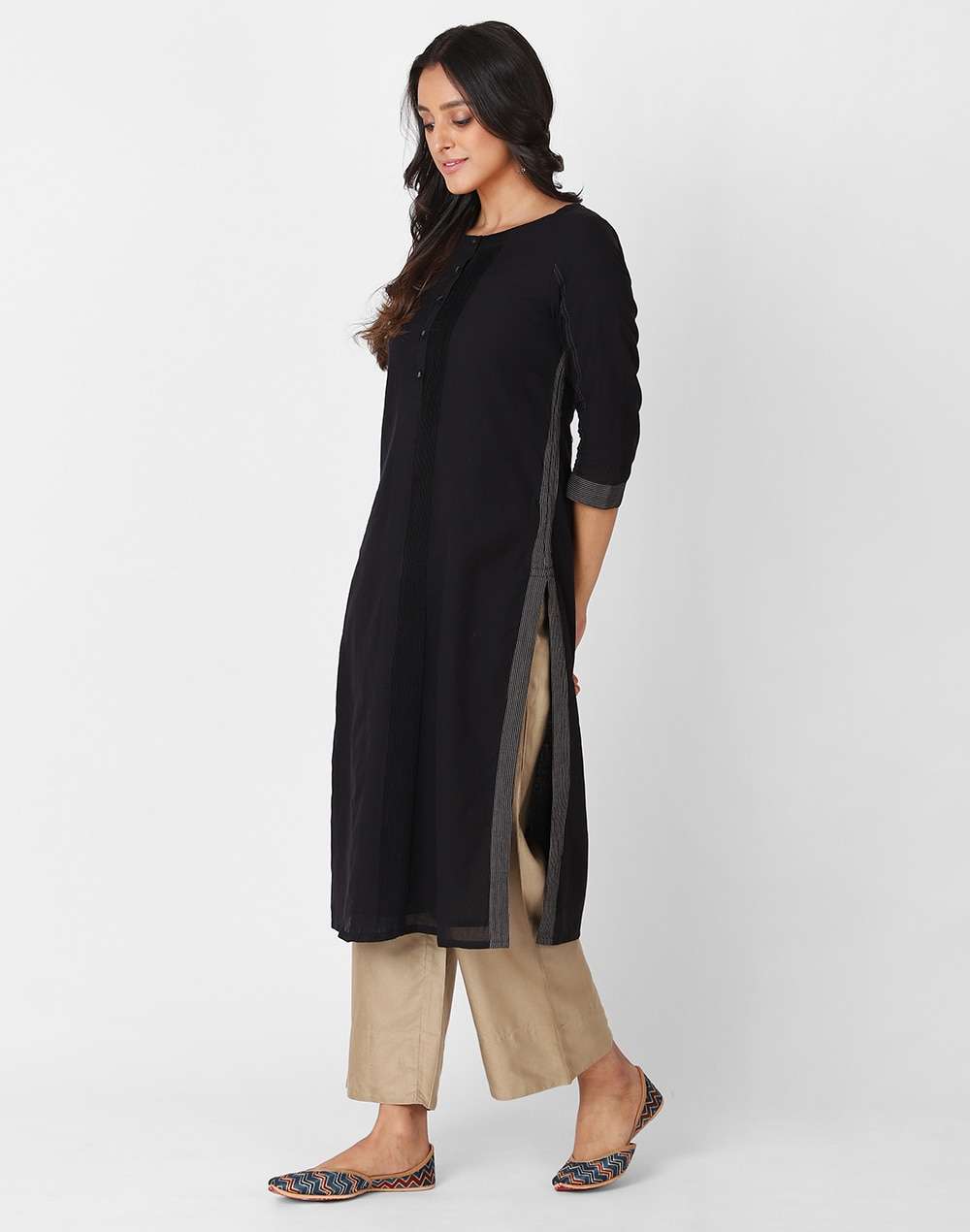 Cotton Pintuck Details Long Kurta