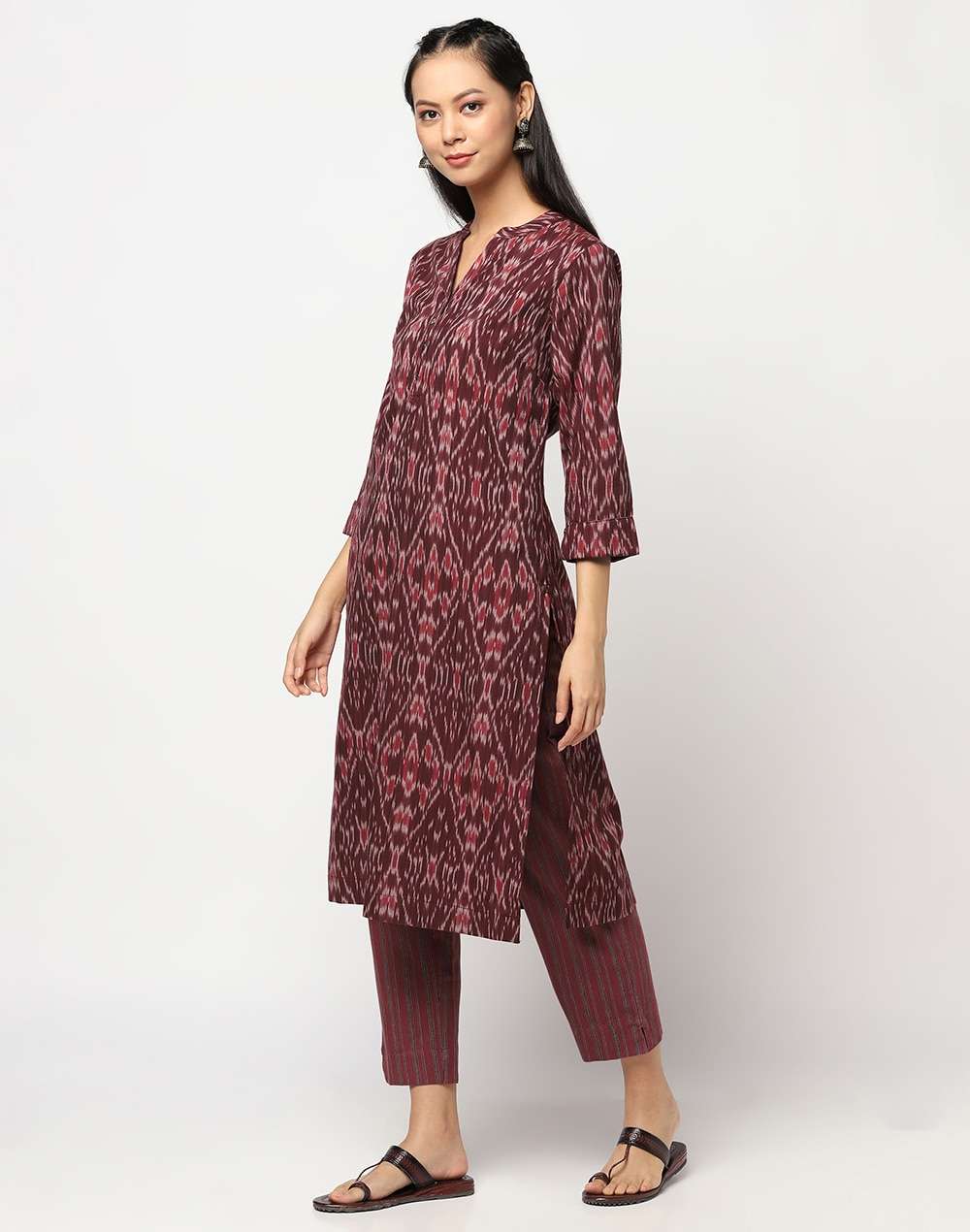 Cotton Ikat Kurta Set