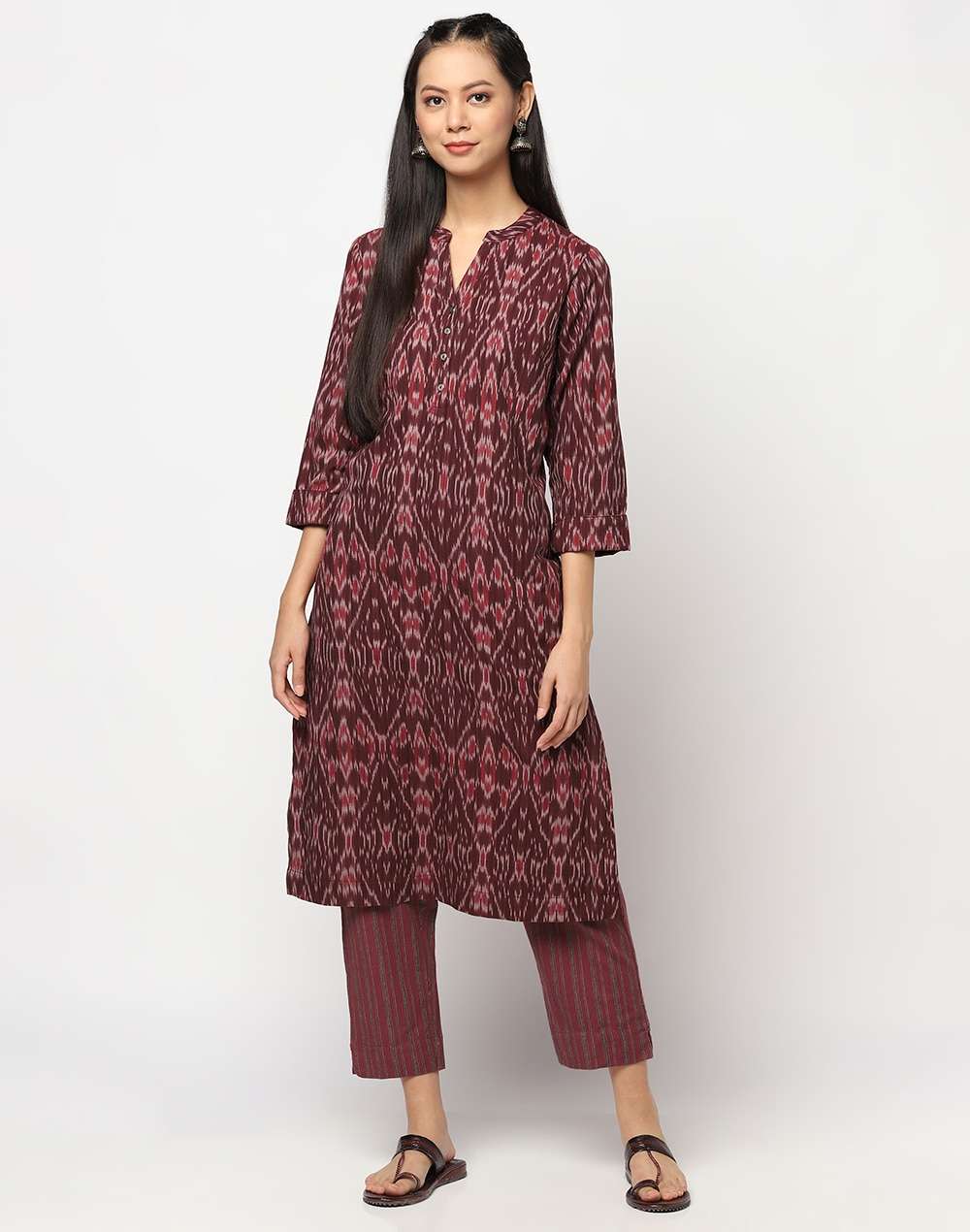 Cotton Ikat Kurta Set