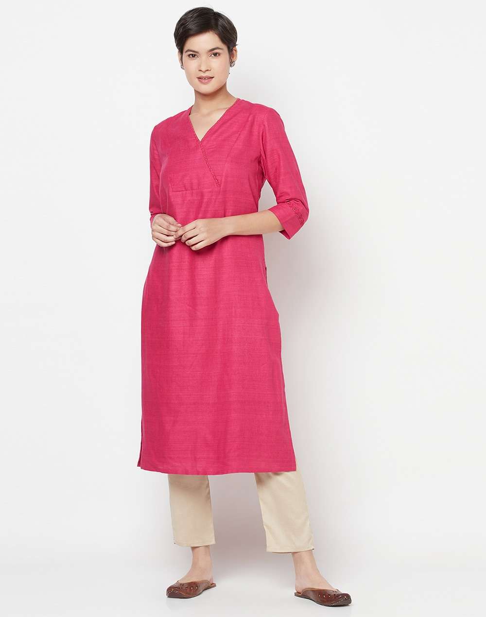 Matka Silk Embroidered Long Kurta