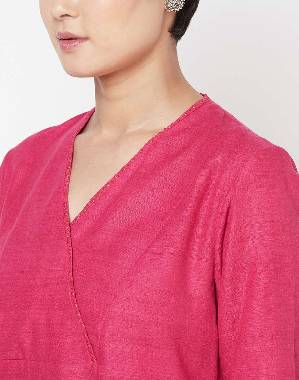 Matka Silk Embroidered Long Kurta