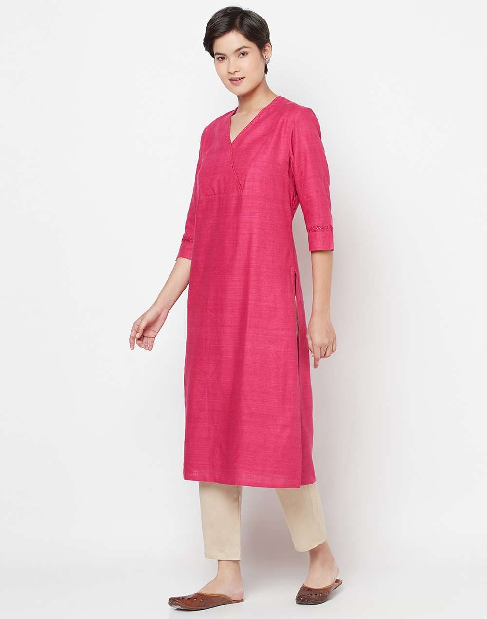 Matka Silk Embroidered Long Kurta