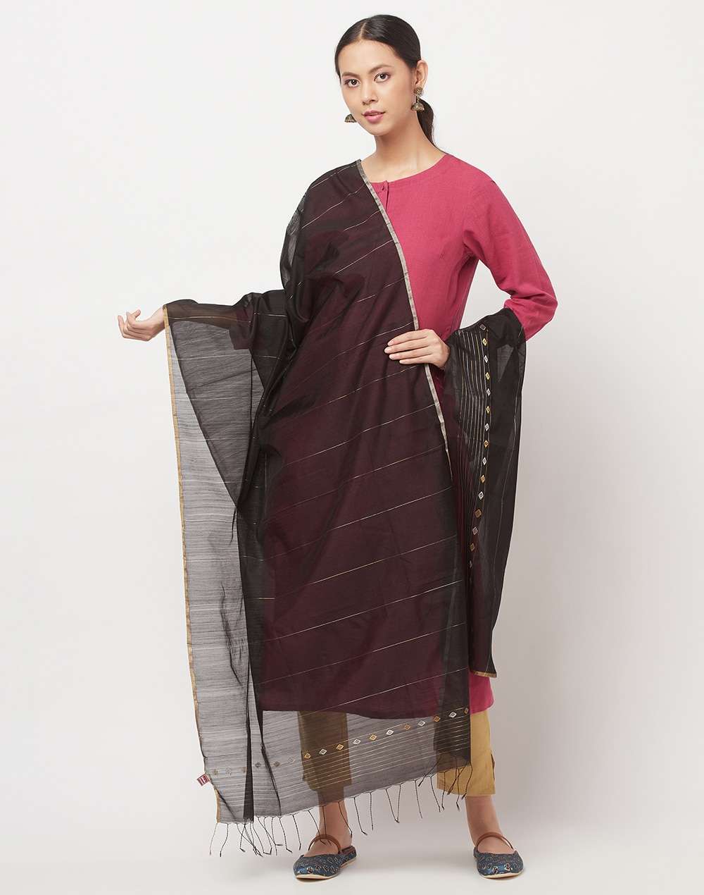 Cotton Silk Woven Chanderi Dupatta