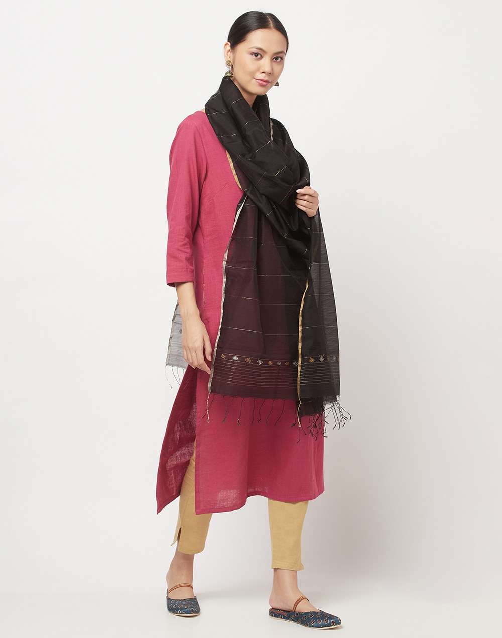 Cotton Silk Woven Chanderi Dupatta