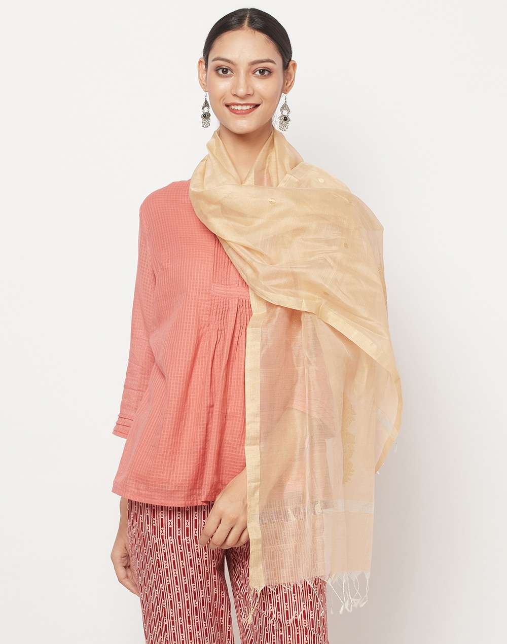 Cotton Silk Woven Chanderi Stole